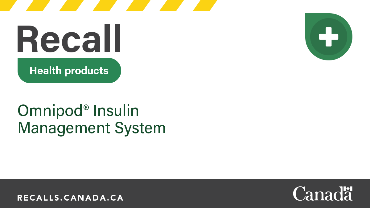 GovCanHealth's tweet photo. #Recall: Do you use an Omnipod Insulin Management System? Some have been recalled because they may reduce or interrupt insulin delivery. For more information: https://t.co/U3GgCLv60Q https://t.co/sHX0PvcPzU