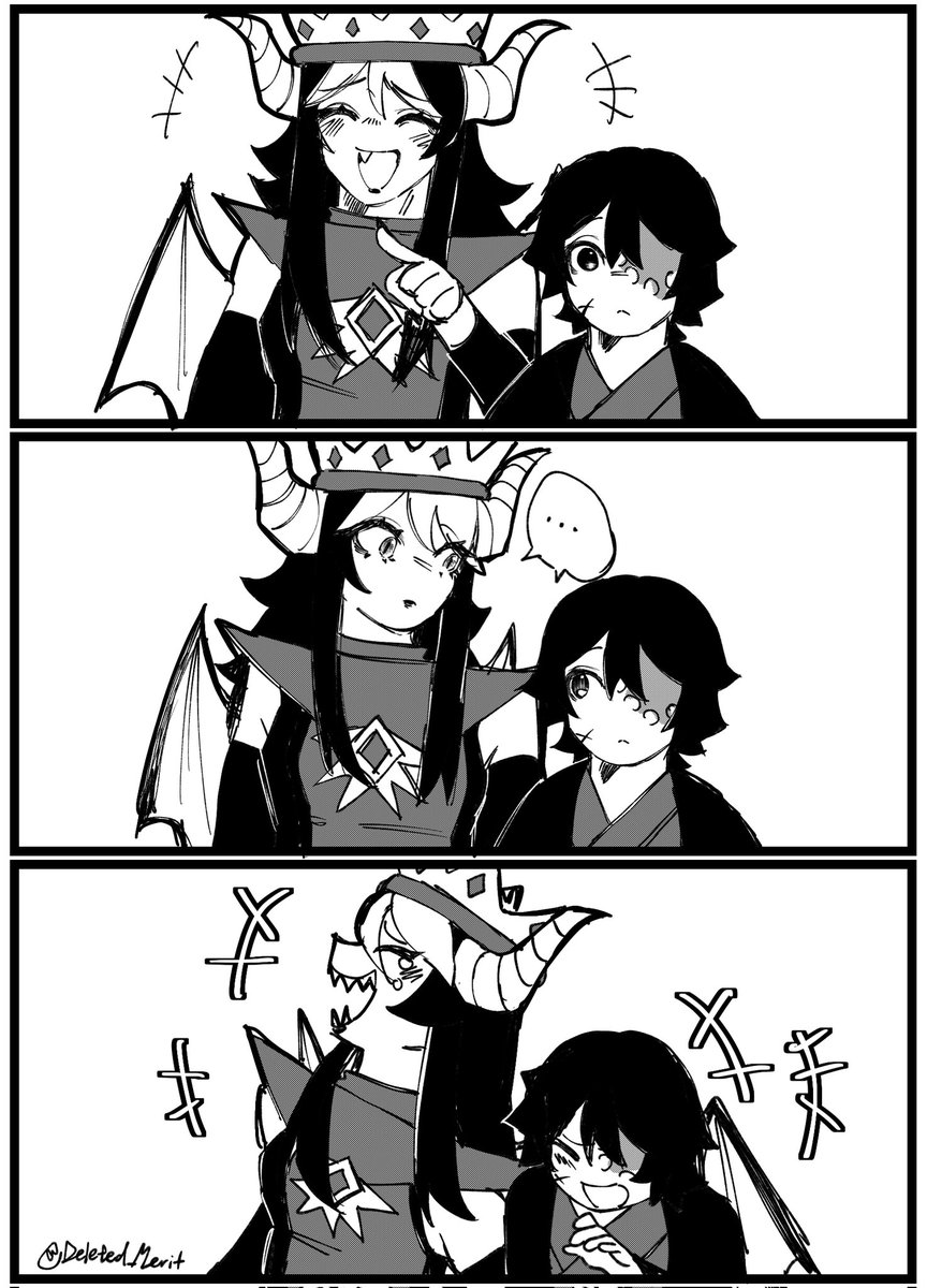 Deleted_Merit's tweet photo. Thought I'd do a reverse one
(No clue what they're laughing at but it must be very intriguing!)

#towerheroes #ocxcanon #oc #au https://t.co/e22veSMZuA