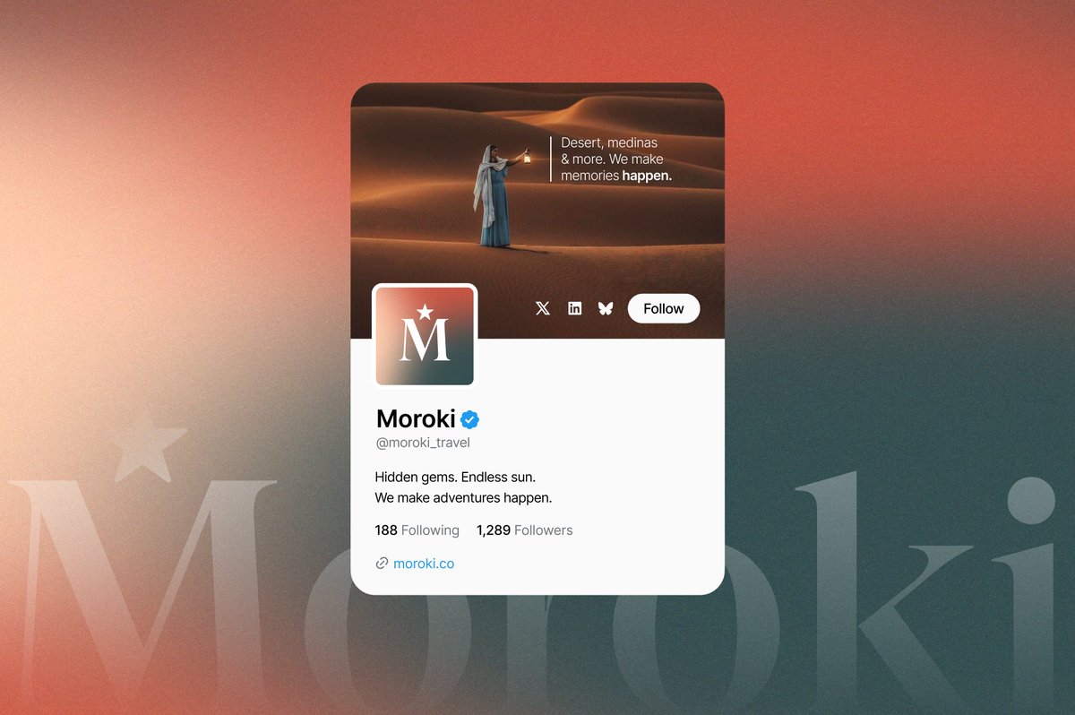 hrafelk's tweet photo. Moroki — brand identity for a Moroccan travel agency https://t.co/t7OtznzyG5