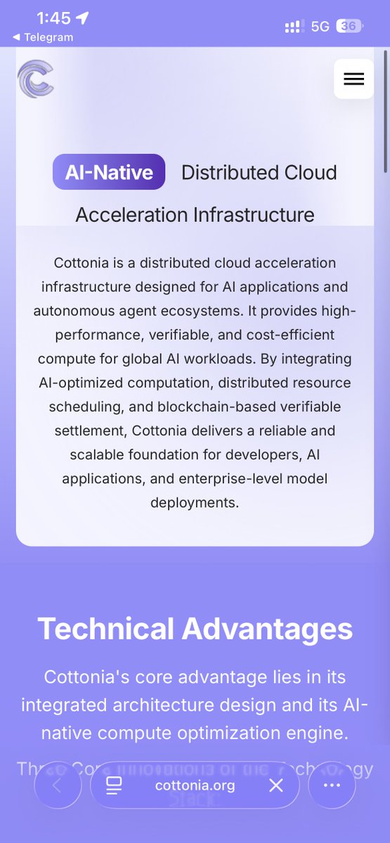eukasa101's tweet photo. Cottonia is developing a next-generation AI-native distributed cloud infrastructure that delivers reliable high-performance computing with excellent verifiability and competitive cost efficiency for AI projects. @CottoniaAI #CottoniaAI https://t.co/g6f8WtrcQx https://t.co/8oMfrNI1e3