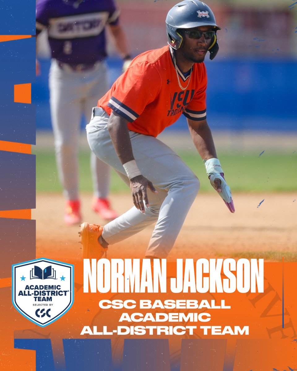 VSUsports's tweet photo. Congrats to Norman Jackson on earning College Sports Communicators Academic All-District® Honors! ⚾️ 📚

#GreaterHappensHere #BigState https://t.co/Ta4kNdz3Ep