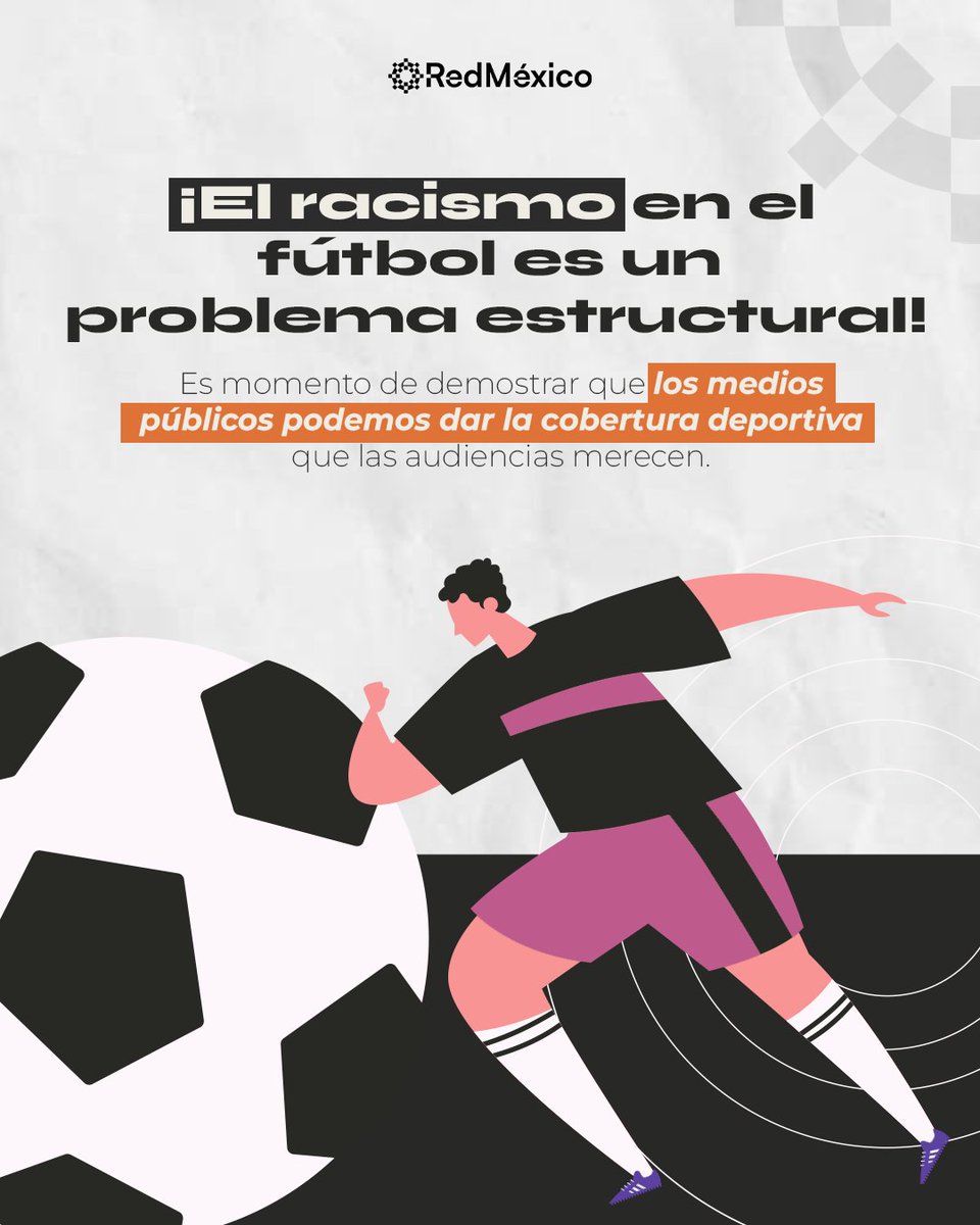 laREDMX's tweet photo. En la cancha vemos jugadas y emociones que nos conectan, pero también manifestaciones de violencia que deben reflexionarse y erradicarse.

Por más juegos limpios, visibilicemos las manifestaciones de racismo y seamos pilares para que se detengan. https://t.co/DABGU3zOao