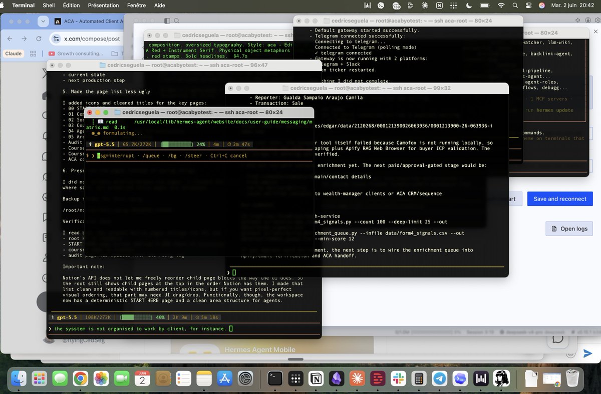 flyingCedSeg's tweet photo. Thanks for the desktop app @NousResearch, this is what my computer looks like otherwise :-) https://t.co/nZ0sX3LCTm