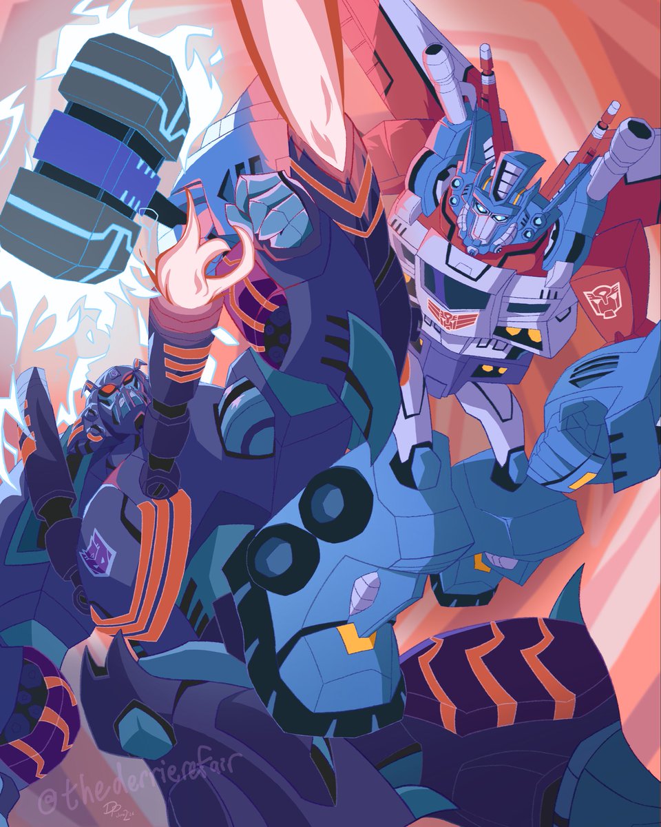 thederrierefair's tweet photo. Really proud of these! Marauder Megatron and God Ginrai Optimus clash in two universes—ours and the Shattered Glass mirror dimension! 

RT’s appreciated! https://t.co/3AKsiyu18l