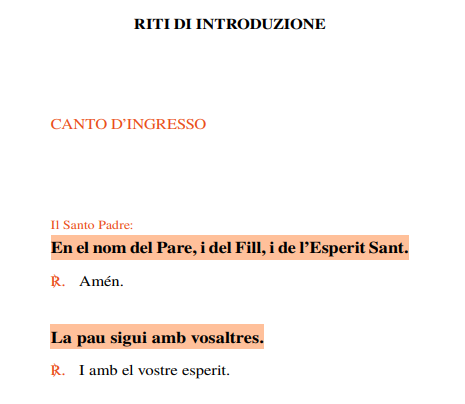 nlprat's tweet photo. Doncs ja ho tindríem. El papa Lleó XIV, pronunciarà un 1,4% de la missa en català.

Concretament, 17 paraules d'un total d'aproximadament 1.200.

La resta serà pràcticament tot en castellà.