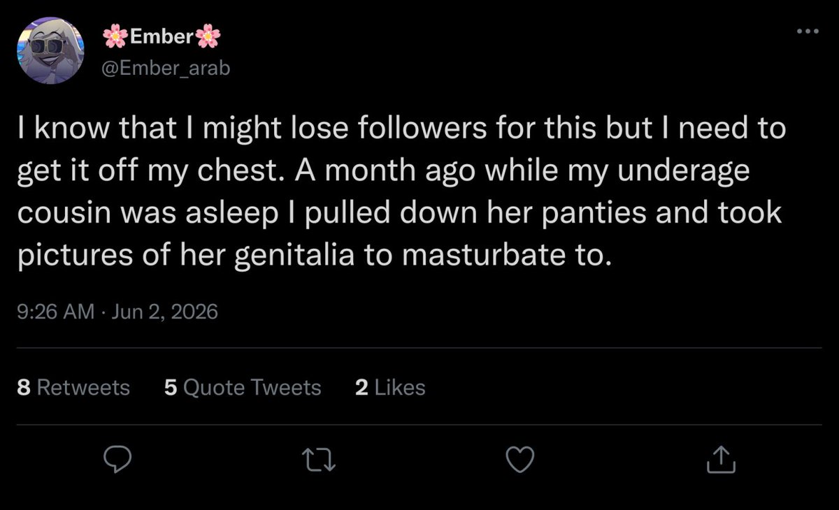 Ftiagoleal's tweet photo. @Ember_arab You are a disgusting pedophile https://t.co/HMuk1ItvCF