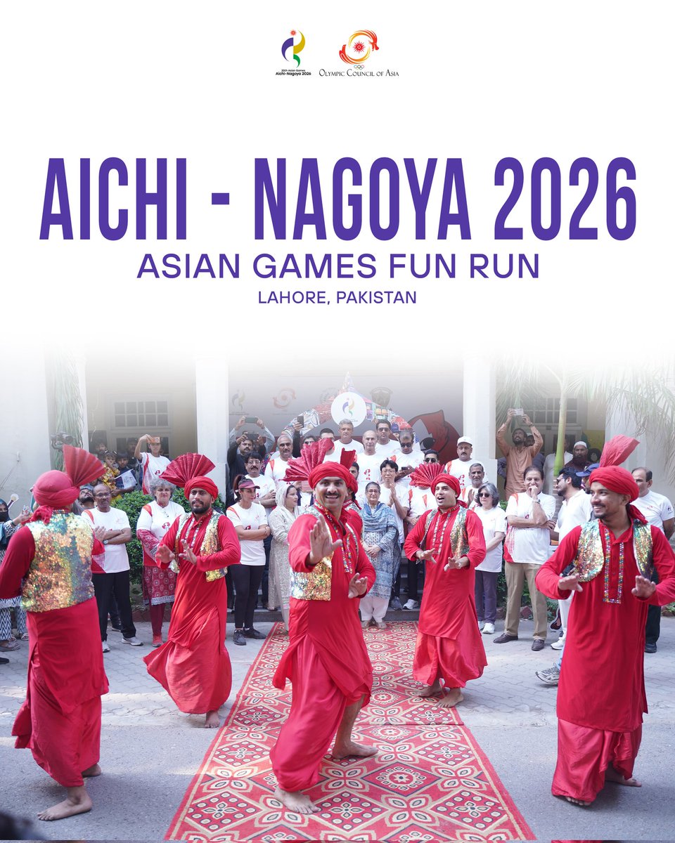 AsianGamesOCA's tweet photo. Pakistan joins the road to Aichi–Nagoya 2026. 🇵🇰🏃

Athletes, students, sports leaders, and families came together for the OCA Fun Run, celebrating the values that unite Asia through sport, friendship, excellence, respect, and healthy living. https://t.co/OkCu3UmuA5