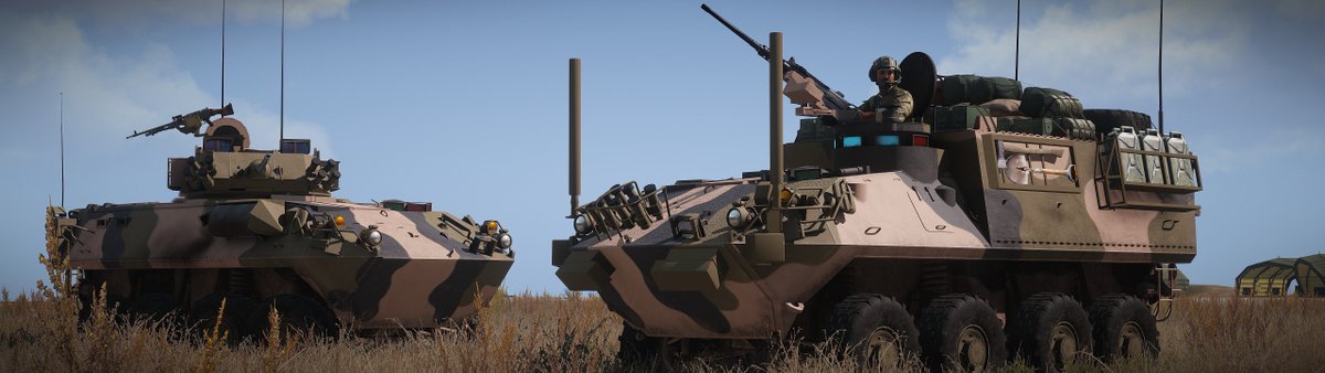 adfrecut's tweet photo. Our ASLAV overhaul update is OUT NOW! Featuring some very cool variants such as the ambulance and surveillance versions, as well as functioning pintle MAG58 mounts! All models have been overhauled by resident legend Quiggs 💪🏼
Check it out on Workshop right now!

#arma https://t.co/vg0FzkpmEI