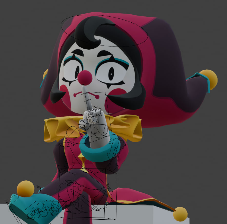 FlokserX's tweet photo. Second Jolly WIP! It's some rig tests this time.
Model is almost ready, just a few steps left 🤡
#brawlstarsart #blender3d https://t.co/ego34cqkaO