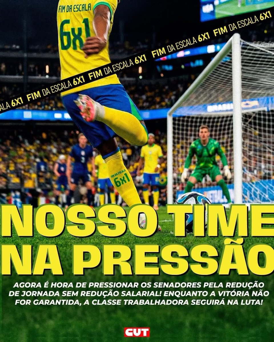 Sindiserv's tweet photo. Nosso time joga junto e só avança! A classe trabalhadora está no ataque e não vai recuar. Nosso objetivo é claro: o fim da escala 6x1 e a redução da jornada sem corte salarial. A vitória será nossa! Acesse nosso site e pressione os senadores!!!

#FimDaEscala6x1 https://t.co/dviUWMYzFe