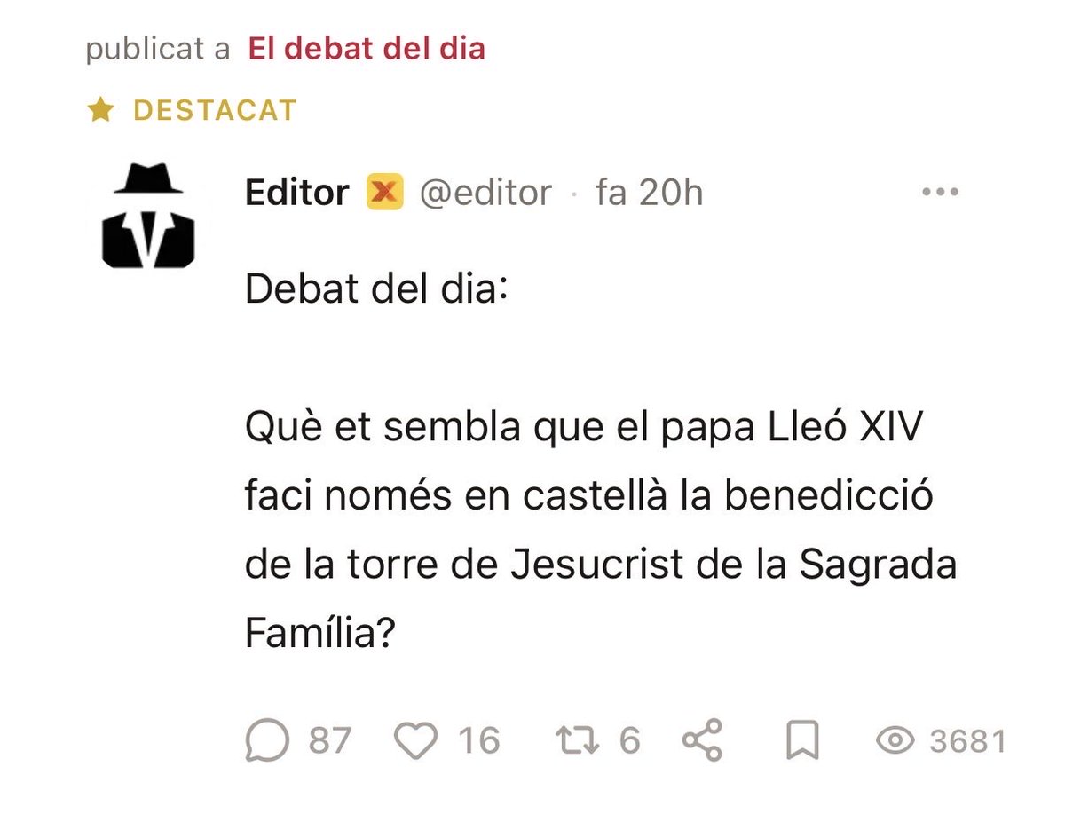meth_kh's tweet photo. El debat del dia a Xiuxiuejar avui té 87 comentaris. https://t.co/sdUiiDQnNt