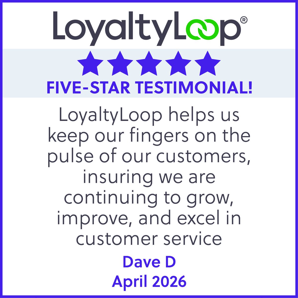 myloyaltyloop's tweet photo. Five-star testimonials and kind words like these make our day, thank you for sharing your experience with us! https://t.co/2Ixkkcd9Ua