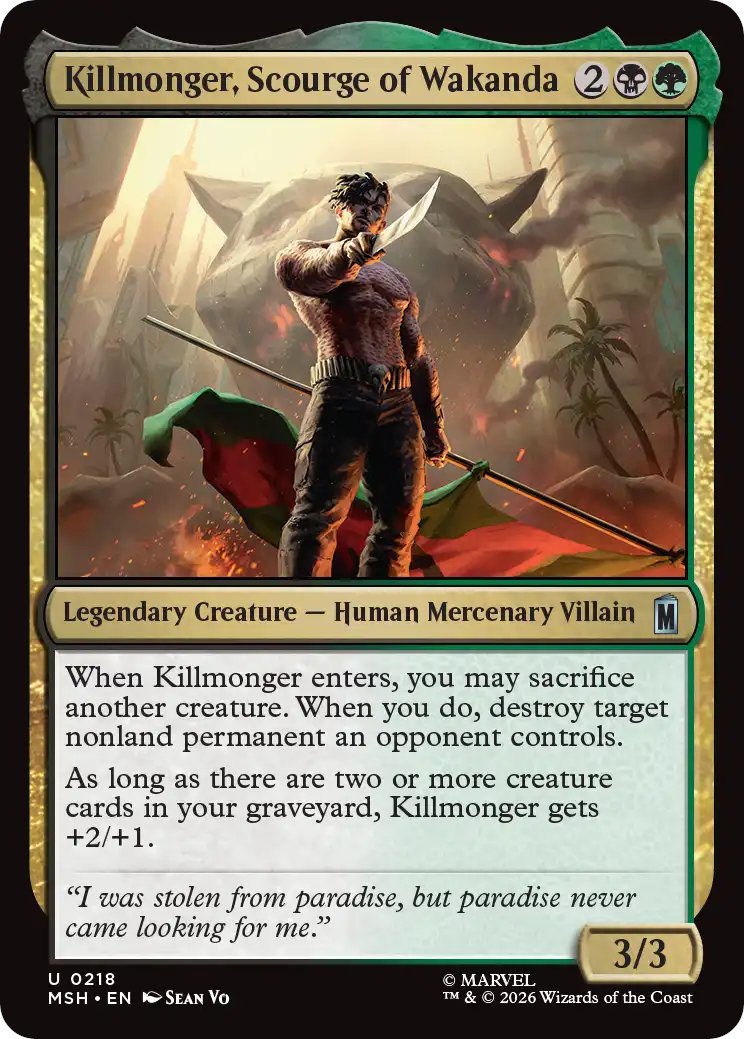 DimirUB's tweet photo. 【MTG x MARVEL】
《ワカンダの災厄、キルモンガー》 https://t.co/KlvV4vVY7r