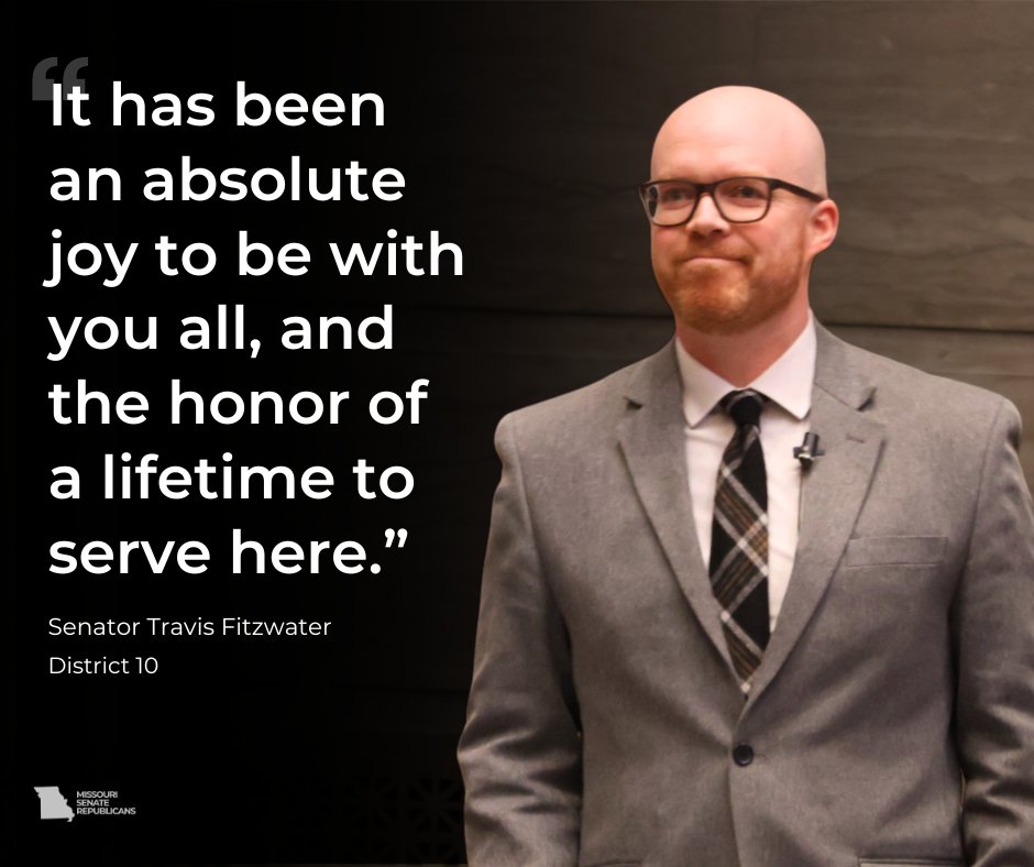 MOSenateGOP's tweet photo. Thank you for your service to the people of district 10 and to the state of Missouri, Senator Fitzwater! #moleg https://t.co/y1tsOhLD3t