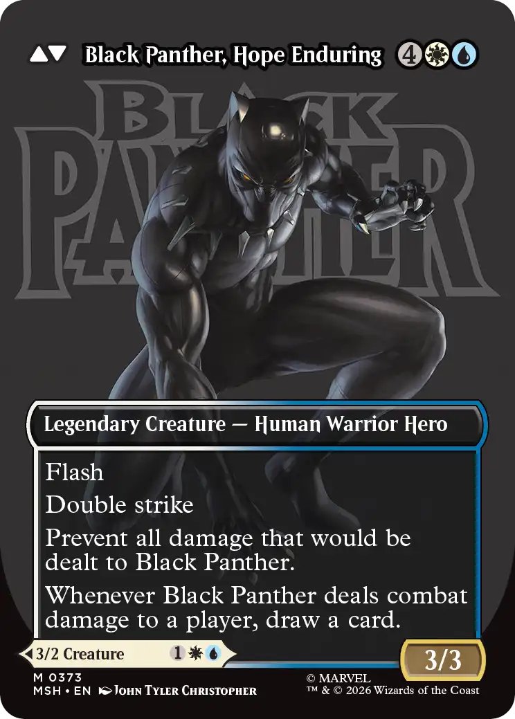DimirUB's tweet photo. 【MTG x MARVEL】
《ティ・チャラ王》 https://t.co/cMcbnJky1B
