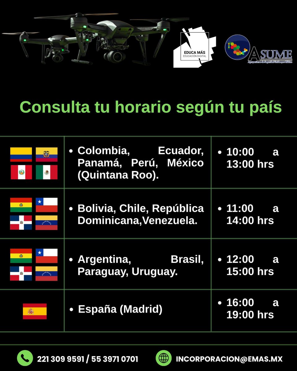 EducaMas23's tweet photo. https://t.co/tQi3y3nD4I

📡 Sé parte de la 1era. Generación del curso: “El Dominio del Aire: UAS, Inteligencia y Seguridad en el Siglo XXI”

📅 27 de junio | 💻 Online
@Educamas23
@ASUME_SegPriv 
#UAS #Seguridad #Educamás https://t.co/WMn94zfJcs