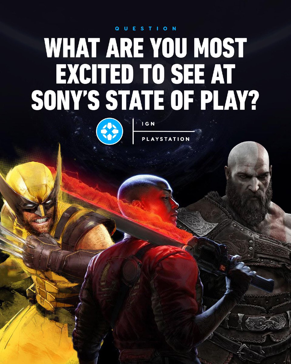 IGN's tweet photo. Sony is back with another PlayStation State of Play today! 

Marvel’s Wolverine will be making an appearance, but everything else is an unknown. What do you hope we'll see during the presentation? https://t.co/fxqz9tJ2AH

#IGNSummerOfGaming https://t.co/AoAMFEXhKs