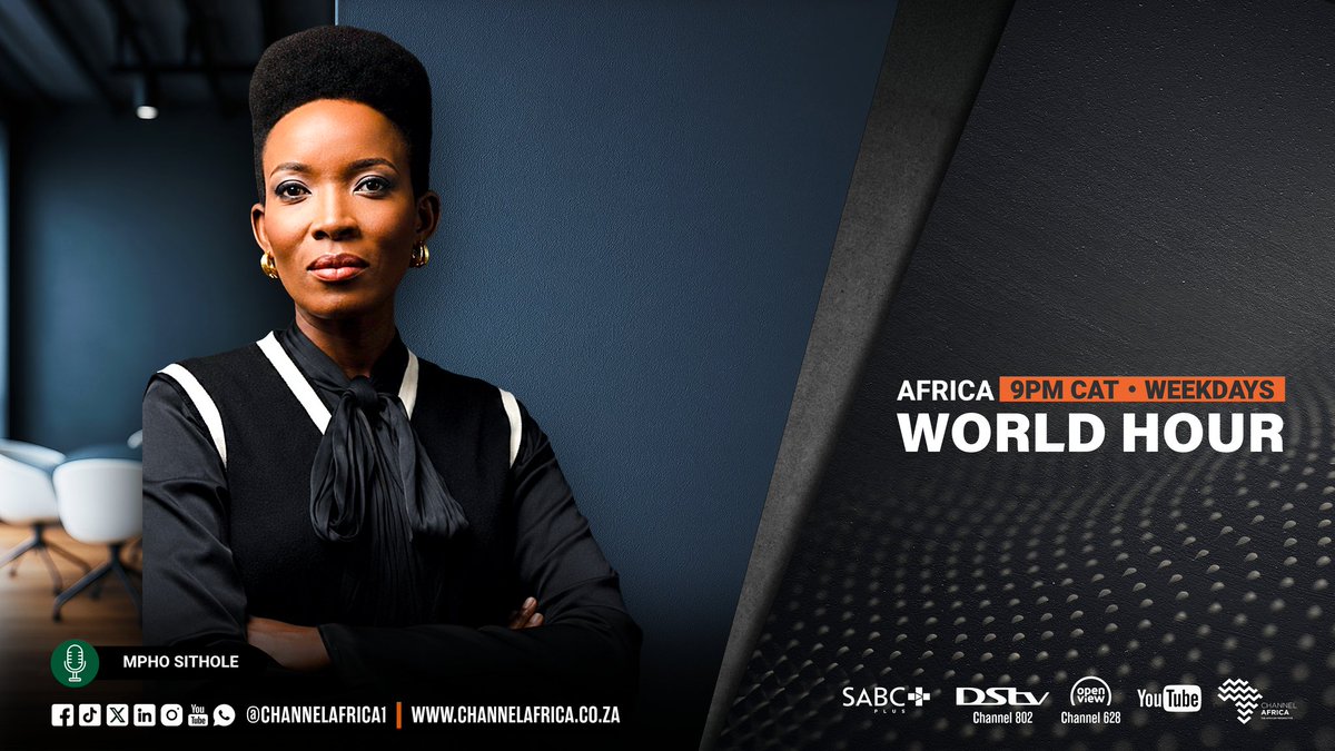 channelafrica1's tweet photo. 🌍🗞️ The stories shaping our world don't stop at borders.

Join @MphoKSithole on #AfricaWorldHour as we unpack the latest international headlines, global developments, and the issues impacting Africa and the world 🎙️🌐

📻 #ChannelAfrica 

#AfricaWorldHour #AfricanNews #CurrentAffairs