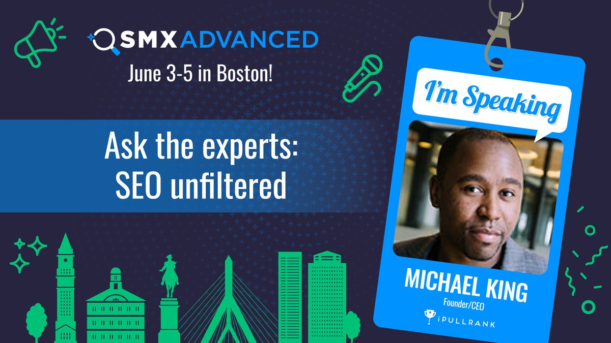 smx's tweet photo. No slides. No scripts. Just real answers.

Join Mike King of @iPullRank at #SMX Advanced for an audience-driven “ask the experts” session. Bring your toughest SEO &amp; AI questions.

https://t.co/OsOaaqac3f

#SEO #AI https://t.co/CMBoMubtWE