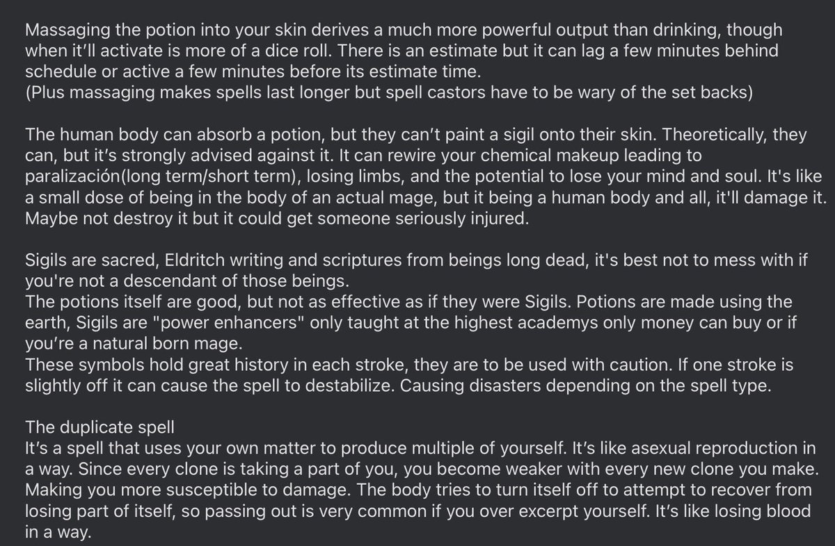 PatchSomething_'s tweet photo. In case anyone was curious! 

Feldspar spell limitations and rules 
#feldspar #southpark #sptwt https://t.co/5NY56yP5An