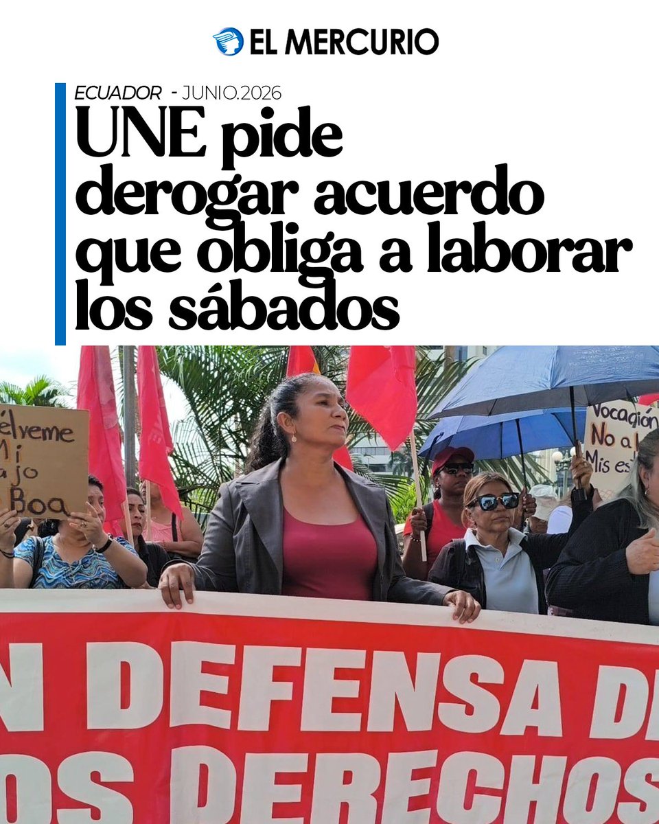 elmercurioec's tweet photo. La UNE pide derogar el acuerdo que permite actividades docentes los sábados. Conozca los argumentos. https://t.co/SlLAqRgcxQ https://t.co/OsnlS9YXdj