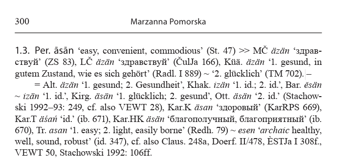 Atomcu's tweet photo. @SevENhypenTR2 @Heidi61070519 Literatürün çoğunluğuna göre öyleymiş. Mesela "Notes on Persian loan words in the Chulym Turkic dialects, M. Pomarska", Per Urales ad Orientem, Iter polyphonicum multilingue, Festskrift tillägnad Juha Janhunen på hans sextioårsdag den, 2012, 12: 299-308. https://t.co/GejO9iwO3o