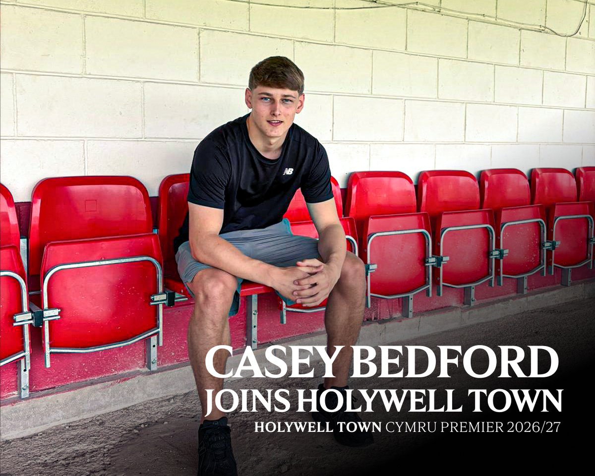 HolywellTownFC's tweet photo. Holywell Town FC are delighted to announce the signing of highly rated young centre half Casey Bedford.

A product of the Wrexham academy, Casey is strong, athletic and comfortable on the ball, adding further quality ahead of our return to the Cymru Premier.

Welcome Casey https://t.co/hf2QXfJN0s