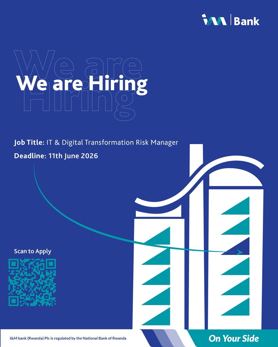 imbankrw's tweet photo. We are a team of young and energetic professionals!

If that's the work environment you are looking for, please follow the links below to apply for the available openings:

• Senior Manager, Reporting 
• Manager, IT &amp; Digital Transformation Risk

Apply: https://t.co/M9C5o8pEQc https://t.co/YeqKiPsSdE