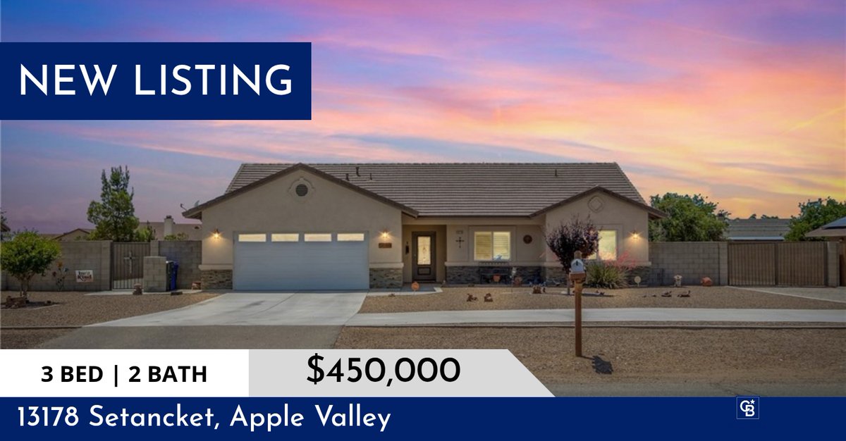 CBHomeSource's tweet photo. 📍 New Listing 📍 Take a look at this fantastic new property that just hit the market located at 13178 Setancket in Apple Valley. Reach out here or at (760) 220-1556 for more information.

#cbhomesource #realestate #cblancaster #hi... https://t.co/gUgo6sLTwI https://t.co/zfFy4T6Oks