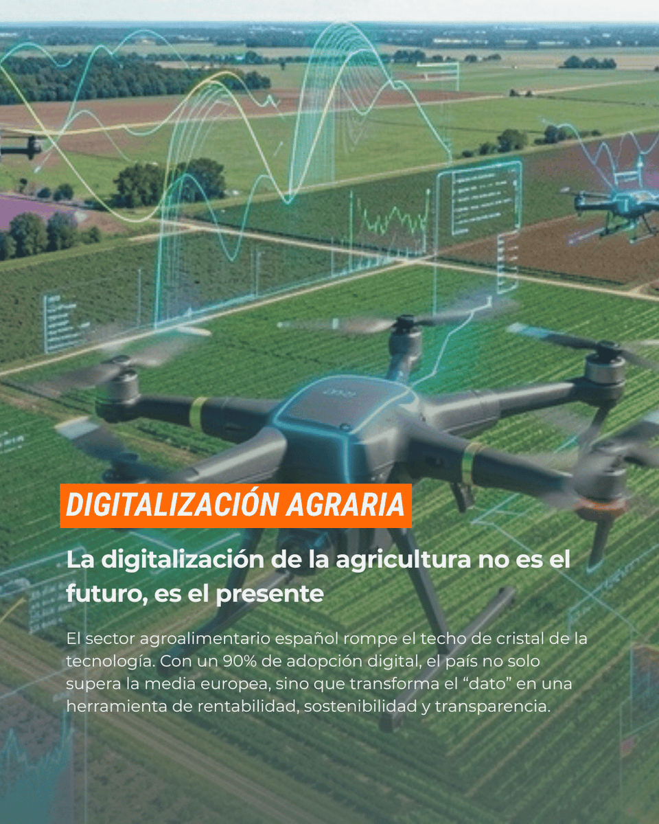 huerta_digital's tweet photo. España ya usa tecnología en el 90% del campo: IA, datos compartidos y Cuaderno Digital impulsan rentabilidad y sostenibilidad. @ForoDatAgri y la @ETSIAMCordoba sitúan al sector por encima de la media UE. #AgriculturaDigital 

Amplía en @agroprecios_com 📲 https://t.co/3yul6ux8va https://t.co/HnOM0raDD2