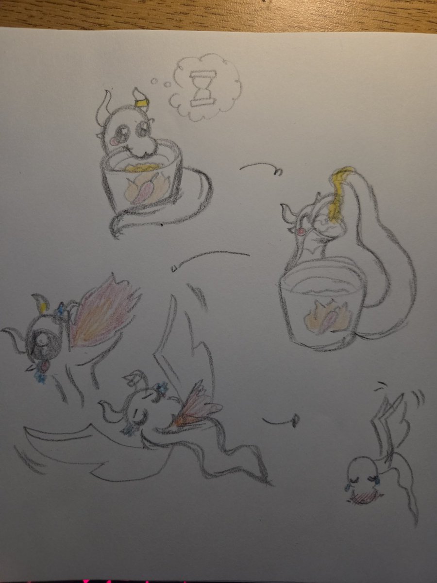 less549's tweet photo. The legend says that, if an Helian eats spicy food, the become a dragon (momentarily)

I'll call this masterpiece "Helian's snack"

#Heliahaha #heliarts https://t.co/oquATvd8Gf