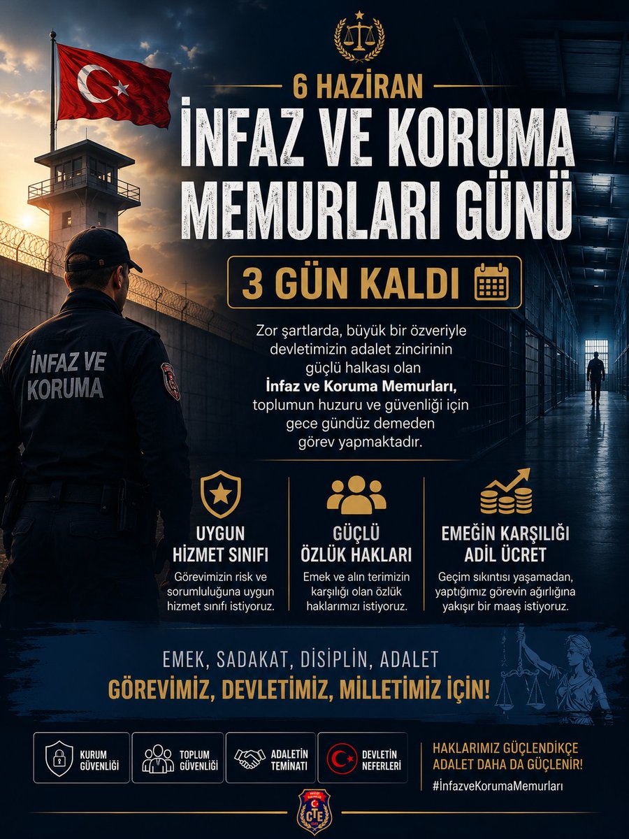mehmet_dqn's tweet photo. İnfaz ve Koruma Memurları; üstlendikleri görev ve sorumluluğun gereği olarak uygun hizmet sınıfı, güçlendirilmiş özlük hakları ve emeğin karşılığını yansıtan adil bir ücret politikasını hak etmektedir.

@abakingurlek @ceyhanburakab
@adalet_bakanlik  @ctekurumsal https://t.co/dlQKIDAbjk