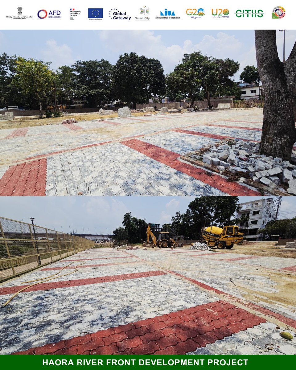 hrfdproject's tweet photo. 🚗🚙 Systematic parking, sustainable city development. 🚕

The new parking zone under the Haora River Development Project by Agartala Smart City Limited is underway. A smart step by ASCL toward better accessibility, reduced congestion, and improved visitor comfort. 
#HRFD #CITIIS https://t.co/I0yHAkZDnj