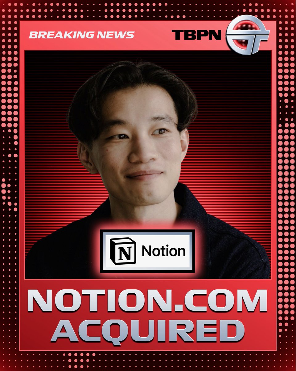 tbpn's tweet photo. BREAKING: Notion unveils its new dot com domain https://t.co/9hQH7JOtai