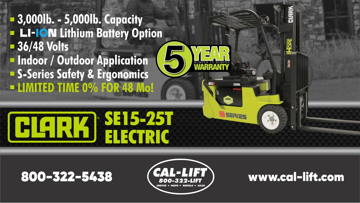 CalLiftInc's tweet photo. We're #SouthernCalifornia's source for CLARK #Forklifts, like the S-Series 3-Wheel electric. Right now, it's available for 0% for 48 months! Learn more about the SE15-25T https://t.co/69xgcqEFRC Contact us at 800-322-5438 for demos and pricing. #NewForklifts #ElectricForklifts https://t.co/019aGCh9Ef