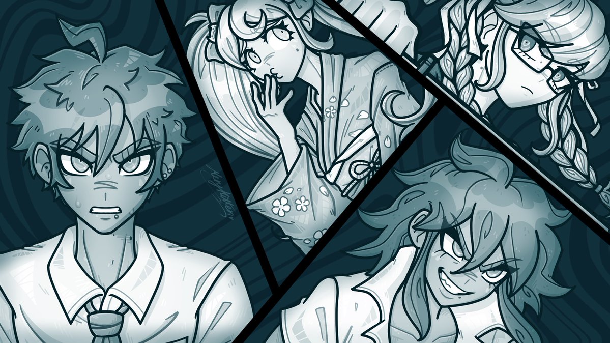 MeryKittenNya18's tweet photo. Danganronpa Pre-trial portraits in my artstyle! (Part 2: SDR2 cast)
Soon the V3 cast! 

Happy pride month 🏳‍🌈🏳‍⚧🩷
Finally posted all together!
In the end i changed Nagito to add my personal design (also people can't handle blasians)

🧵variants below!

#danganronpa #dtiys https://t.co/fYzHAOwZXp