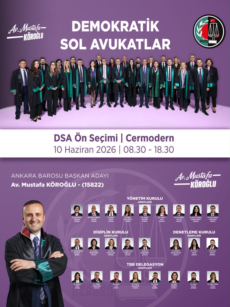 muskoroglu's tweet photo. Ankara Barosu’nun geleceğine ve birlikte yarattığımız emeğe sahip çıkmak zorundayız. 

Bir oy kullanmak için değil; Ankara Barosu’nun geleceğine sahip çıkmak için tüm meslektaşlarımı 10 Haziran Çarşamba günü saat 08.30-18.30 arasında Cermodern’de yapılacak olan DSA Ön Seçimi’ne davet ediyorum ☺️