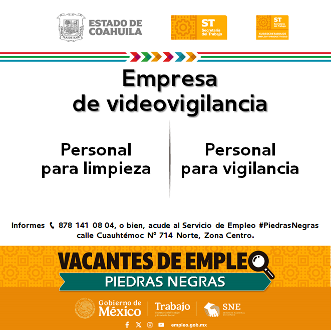 SNEPIEDRAS's tweet photo. 📢Vacantes de empleo en #RegiónNorte  #PiedrasNegras
 
📌 Servicio de Empleo #PiedrasNegras
 📍 Dirección: Cuauhtémoc N° 714 Norte, Zona Centro
📞 Informes: 878 141 08 04

Contáctanos hoy mismo.  

#Coahuila https://t.co/S3qCpWsbV8
