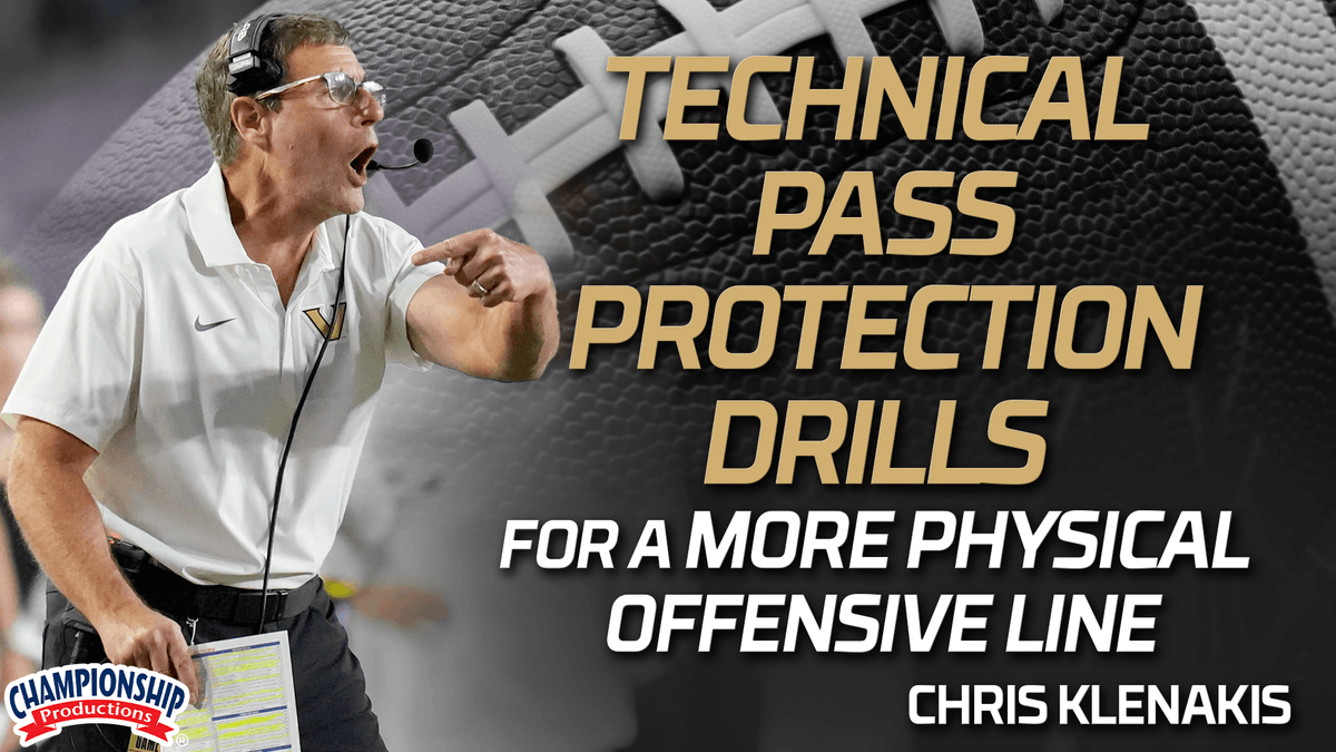 ChampProduction's tweet photo. 🔥The "Ace" Block: Building Physicality Through Gap Scheme Fundamentals🏈
▶️Elite offensive line play is built on a foundation of repetitive, high-level skills that carry over across every scheme. In this clip, @VandyFootball coach Chris Klenakis breaks down the "Ace" combination block against a zero nose, focusing on the "Gallop, Gather, Strike, Lift" technique. By mastering the coordination between the guard’s gallop and the center’s hip-unlocking finish, you develop the raw power and technical discipline needed to move the front and dictate the physicality of the game!
Featured in the full-length video: 'Technical Pass Protection Drills for a More Physical Offensive Line' https://t.co/DwABiBNmyd
#learnfromthebest #vanderbiltfootball #becomeyourbest #football #footballcoach
