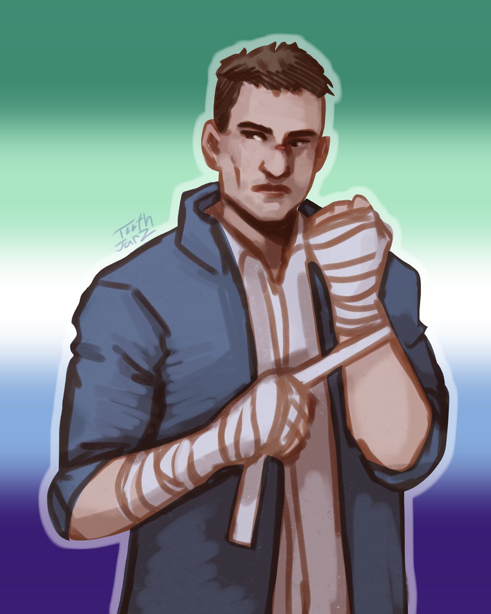 teethjarz's tweet photo. final canon queer dbd character!!
dbd yall should make this list much longer

i was gonna wait to post this tomorrow but im worried ill forget 

#davidking #davidkingfanart #dbd #dbdfanart #deadbydaylightfanart #deadbydaylight https://t.co/TtYqu7OCJU