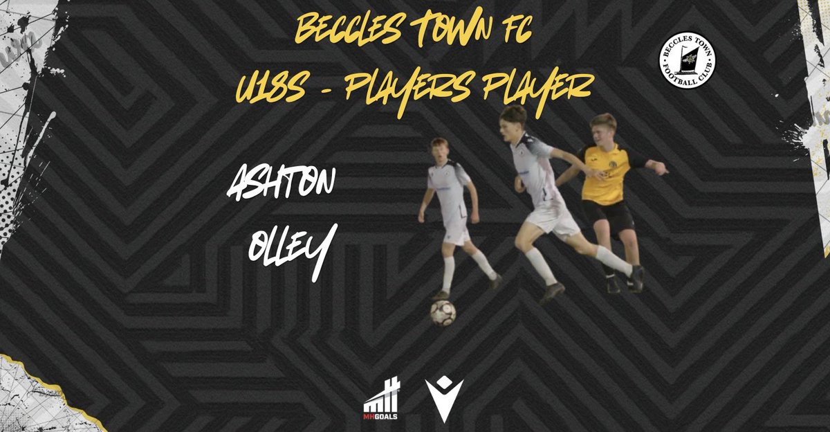 BecclesFC's tweet photo. u18s Awards || 

Golden Boot - Ollie Chipperfield 

Players Player - Ashton Olley 

Managers Player - Harry Paterson 

Congratulations to our winners 👏

#BTFC #UpTheTown ⚫️⛵️⚪️ https://t.co/SITilAxlTG