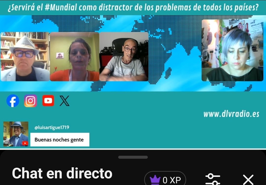 nurygglez's tweet photo. Ya estamos en directo en #ElDecreto ¿Servirá el #Mundial como distractor de los problemas de todos los países? Entrar y participa a través de nuestro chat en directo en el canal Youtube de @RadioDlvradio aquí👇https://t.co/BFyUnEnf9e https://t.co/RCnGaski34