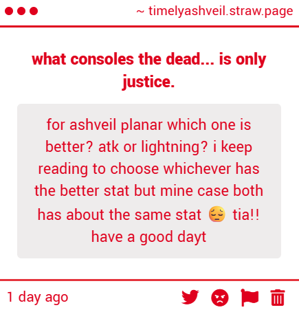 timelyashveil's tweet photo. 1. i think they both have minimal differences between each other, with light% being better for him. and have a good day for you too!

2. you can! as far as i know, mblade ashveil wheelchair as of now is strong enough that acheron doesn't need a second nihility at e0 (although you can put welt as an alternative still, as his nova is really good), whereas the damage from ashveil and his synergy with mblade (both of them battery each other; mblade's attack battery ashveil's ult and ashveil's attack battery mblade's stack) is considered a substitute for the 45% loss (ba, skill, ult) acheron have from not running two nihilities

3.  i think in your case (assuming it's 4 stars team) then your best option would be rmc, huohuo, mblade, and as the 4th slot... maybe moze? i mean he's like an ashveil lite, with a few restrictions while you wait for his rerun (probably in 4.5)