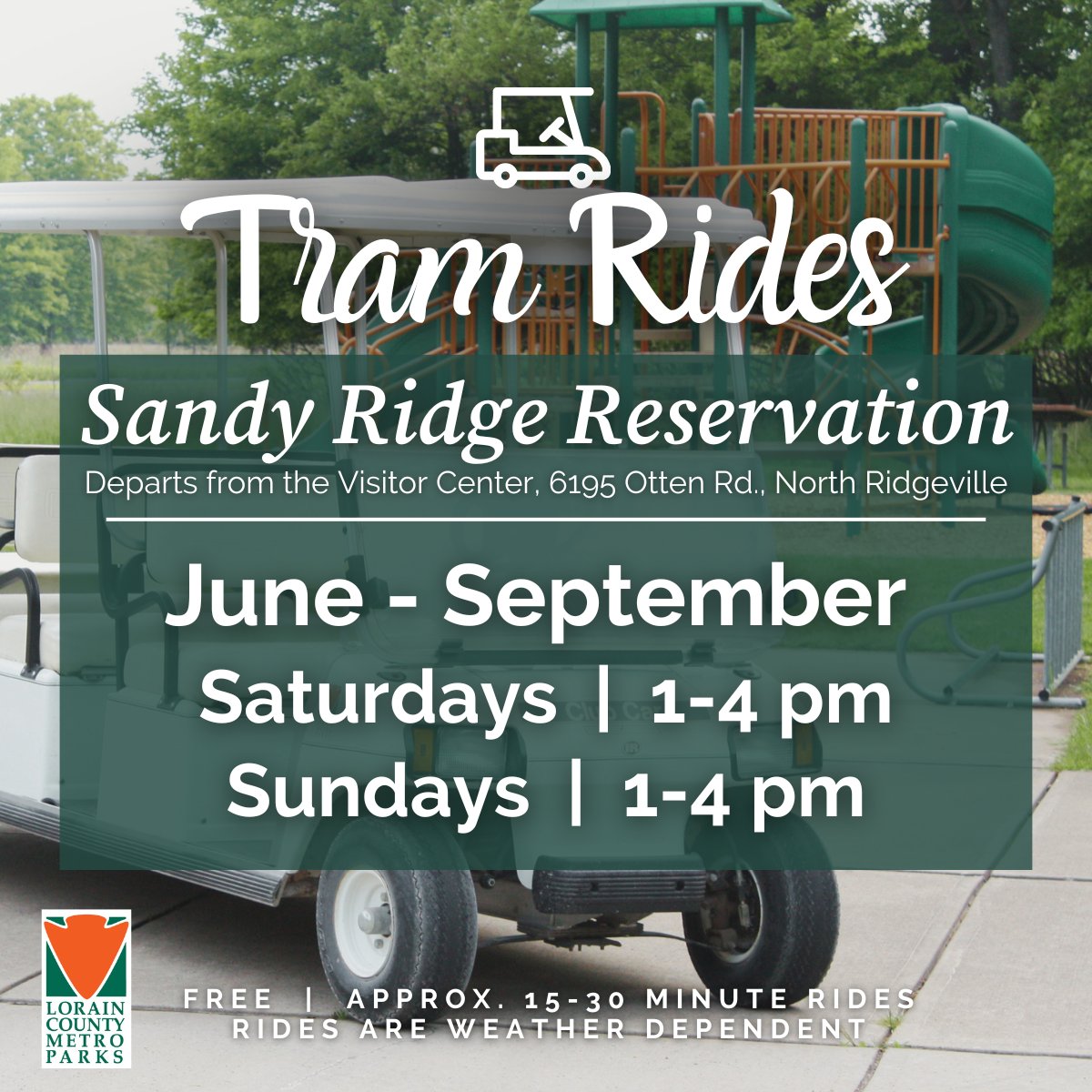 LCMetroParks's tweet photo. Hop on board for a tram ride at Sandy Ridge Reservation 🌿
Enjoy a relaxing way to experience the trails and scenery.
📍 6195 Otten Rd., North Ridgeville
Check ahead for availability, as rides may be weather dependent and capacity may be limited. https://t.co/kXXAKQJVSW