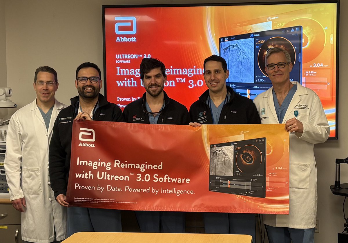 kevinjamescroce's tweet photo. First day with Ultreon 3.0. It’s great! AI-powered OCT, angiographic co-registration, rapid 1-second pullback, automated lipid detection. The new system simplifies OCT image acquisition, improves workflow, and makes saline-based OCT easier and more practical in everyday PCI. https://t.co/udM3gejEWi
