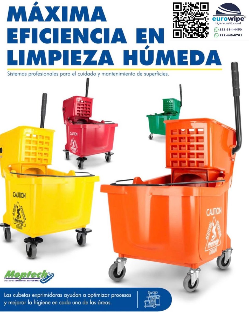 eurowipe's tweet photo. Cubetas con exprimidor en código de colores, para evitar contaminación cruzada en las diferentes áreas de su empresa. #cubetasamarillas#cubetasconexprimidor#productoselcastor#distribuidorelcastor https://t.co/sIpT1bOjHd