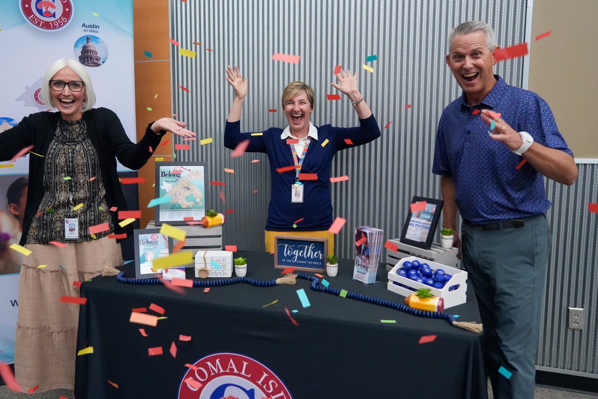 cisdnews's tweet photo. You Belong Here! 
Join Comal ISD for our Districtwide Job Fair on Monday, July 20 from 11 AM–1 PM at Support Services in New Braunfels. Explore current opportunities and find your fit at https://t.co/eHorx4q017. https://t.co/ZWkIB3Y411