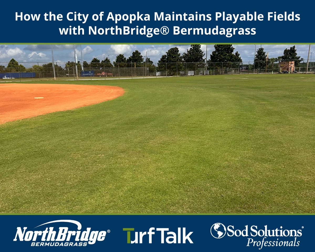 SodSolutions's tweet photo. Maintaining safe sports fields under heavy traffic requires effective management and the right grass. See how @CityofApopkaFL is using #NorthBridgeBermuda with support from #SodSolutionsProfessionals to meet field performance goals across its facilities: https://t.co/KIoK9V7bhf https://t.co/vY01LUIbu5