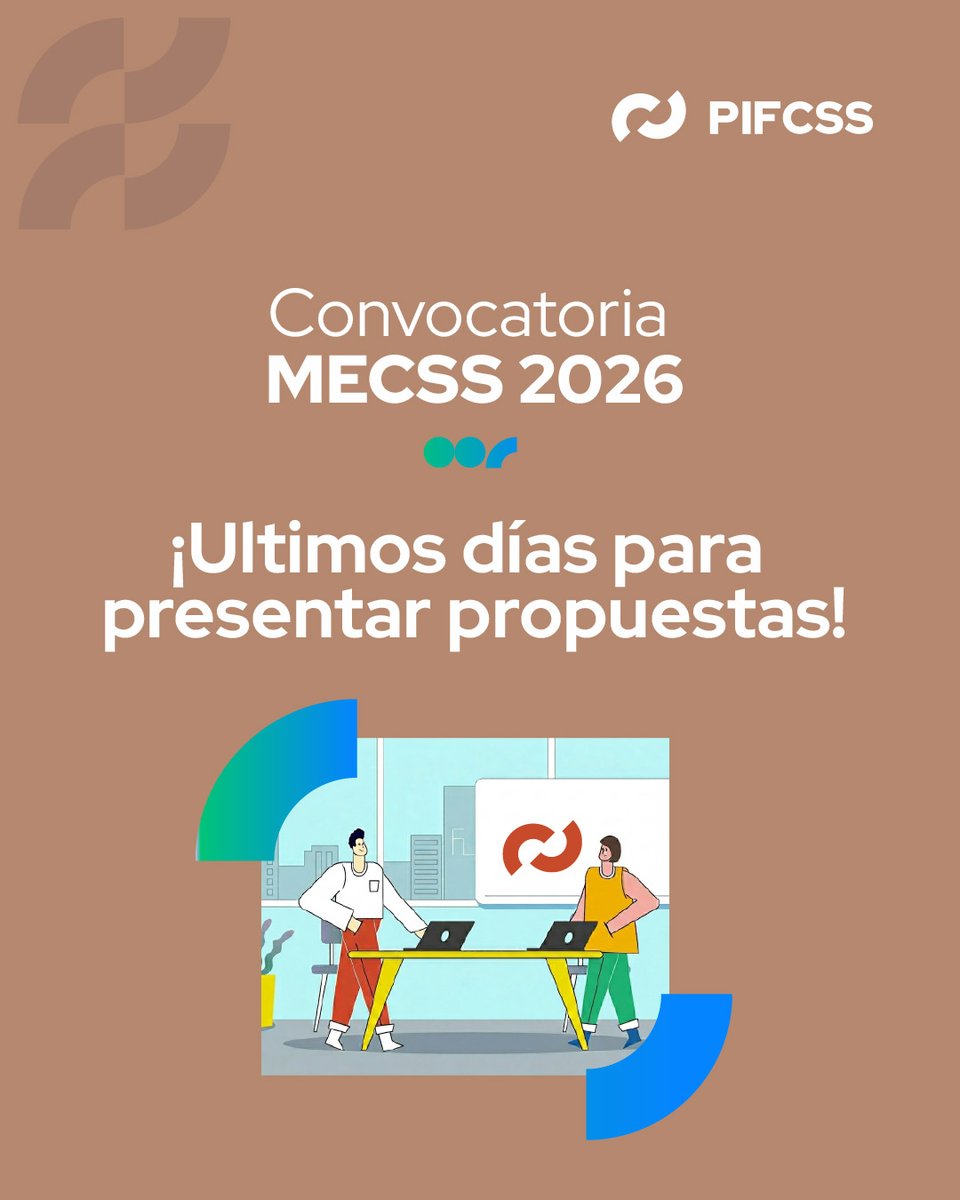 pifcss's tweet photo. 📢¡Cuenta regresiva para la Convocatoria MECSS 2026! Este viernes 5 de junio cierra el plazo para postular iniciativas al Mecanismo Estructurado para el Intercambio de Experiencias en Cooperación Sur-Sur y Triangular (MECSS). 
Bases: https://t.co/vWZ7aNyCnO
#CooperaciónSurSur https://t.co/kTdR7OpZNw