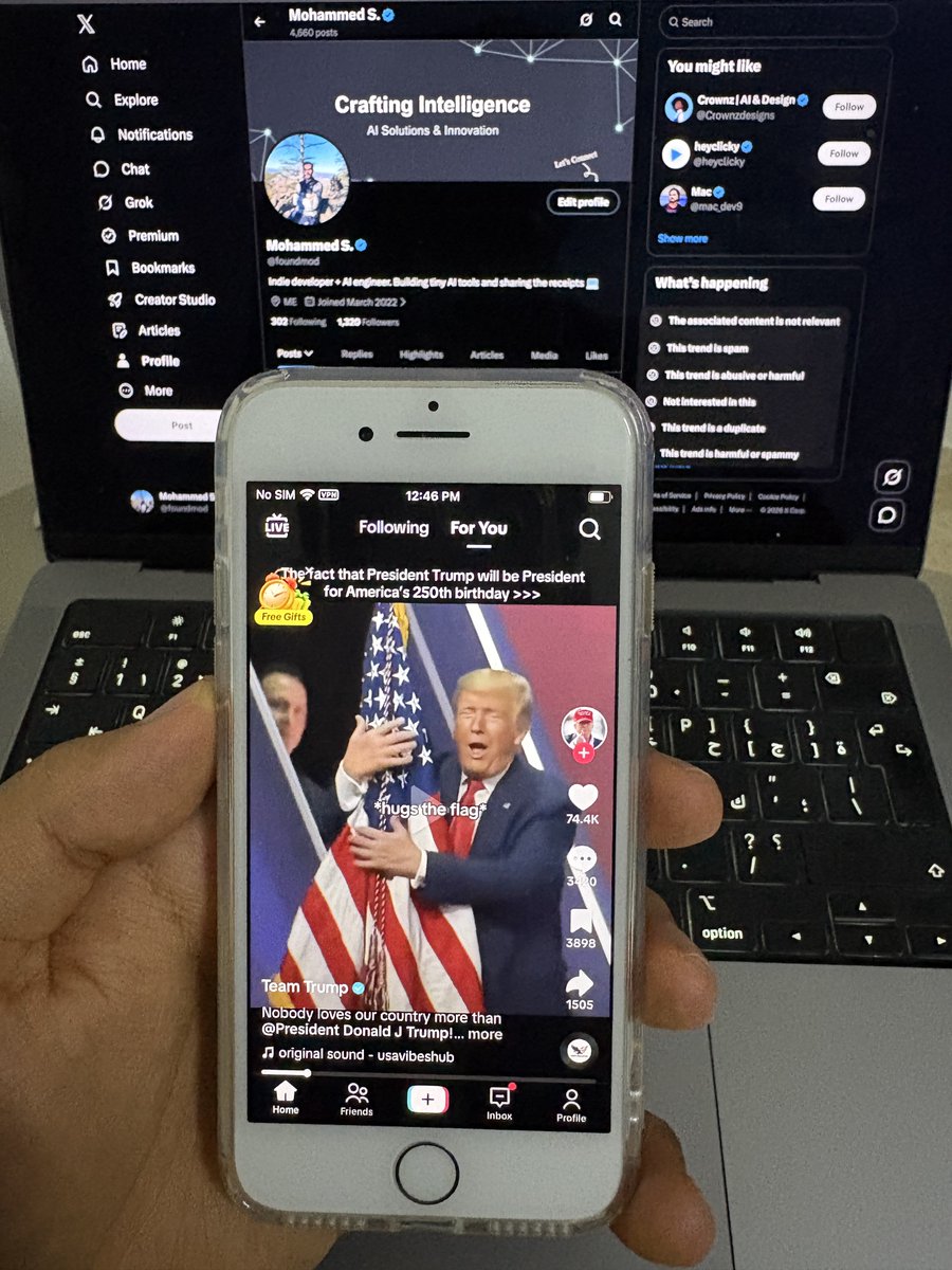foundmod's tweet photo. I’m finally breaking into TikTok marketing after hesitating for way too long.

Today I finished my setup for testing TikTok content targeting the US market.

My setup:

- iPhone 7: $60
- IPRoyal ISP proxy: $10 for 90 days
- Shadowrocket: $2.99

Total cost: around $73.

The phone is dedicated only for this TikTok test.

I’m using one ISP dedicated proxy, one account, and keeping the setup simple for now.

The proxy is from IPRoyal:
- United States location
- SOCKS5
- routed through Shadowrocket on iOS

Before buying Shadowrocket, I tried free apps like V2Box and Streisand, but they were annoying for this setup.

Shadowrocket was cleaner.

One note: you may need a US App Store/payment method to buy it. I managed to pay with PayPal, but another option is buying a US App Store gift card.

I also don’t think using random VPNs is a good idea for this.

They can be detected by tiktok, overused, and create weird account issues. Then you spend time debugging the setup instead of learning what content works.

Today I created the TikTok account and warmed it up for 10 minutes.

No link yet.
Not posting immediately.
Just account creation and warmup today.

I’ll keep warming it up daily, watching niche-related content, lightly engaging, and documenting what works or breaks.

This is an experiment, not a guaranteed playbook.

Let’s see where this goes.